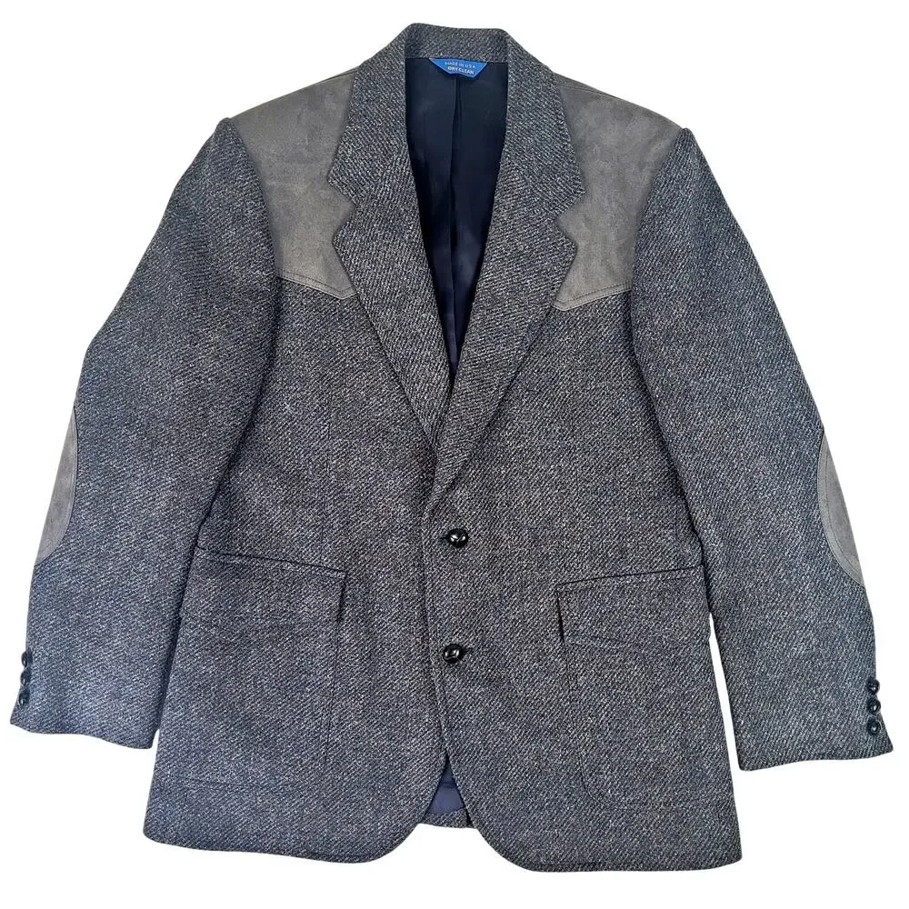 Vintage Pendleton Western Wool Blazer w Elbow Patches Men's Sz 40